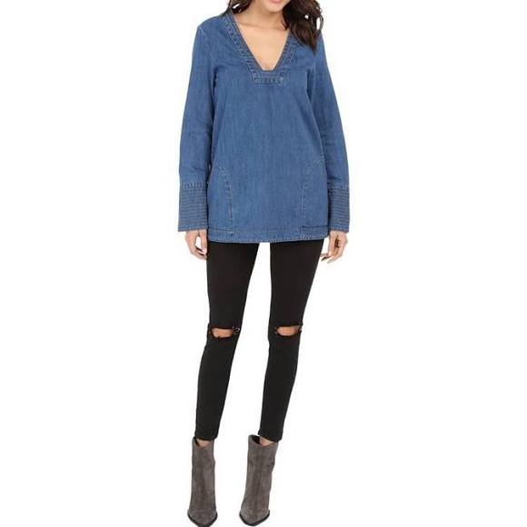 Free People Tops - Free People Denim Tunic